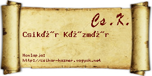 Csikár Kázmér névjegykártya